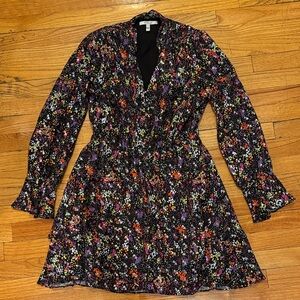 Derek Lam 10 Crosby, Multicolor Long Sleeve Dress with silver accents, size 8